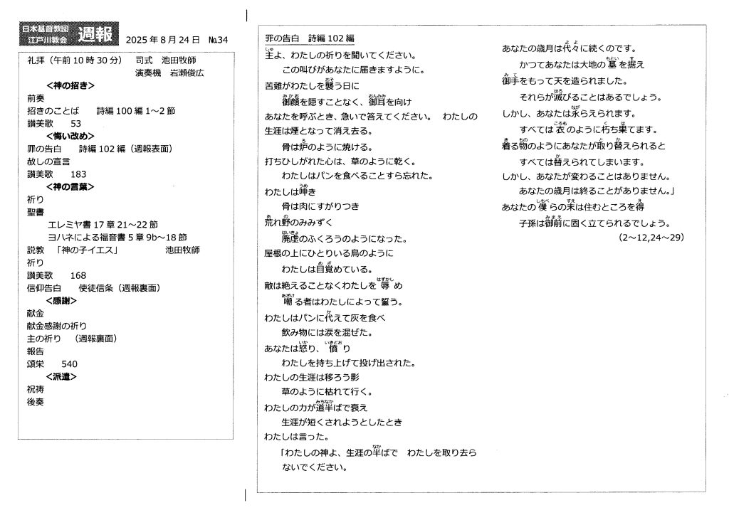 週報８月２４日